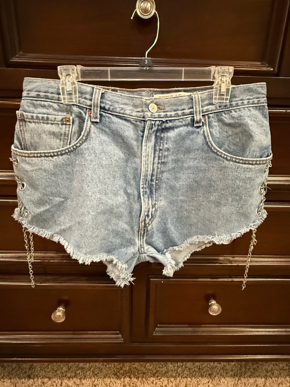 Hand-made Urban Renewal Remade Levi's Side-Chain Denim Shorts